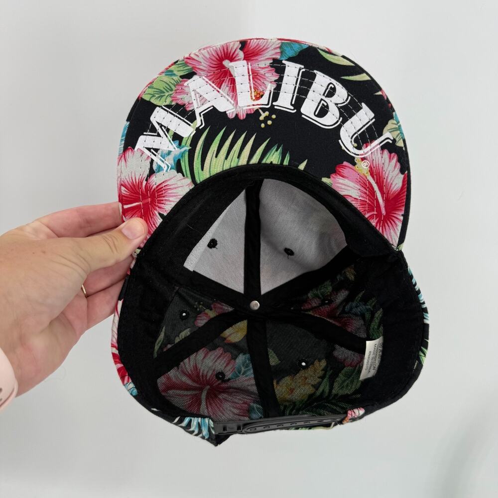 MALIBU Snapback Hat Unisex Adult Hawaiian Cap Floral Adjustable Rum‎ Bright